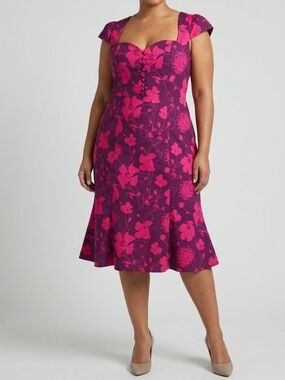 Anthropologie The Cecily Fit & Flare Sweetheart Dress, Size L